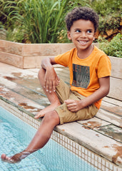Mayoral 22-03263-041 Patterned Bermuda Shorts Boy 3263-41 Camel