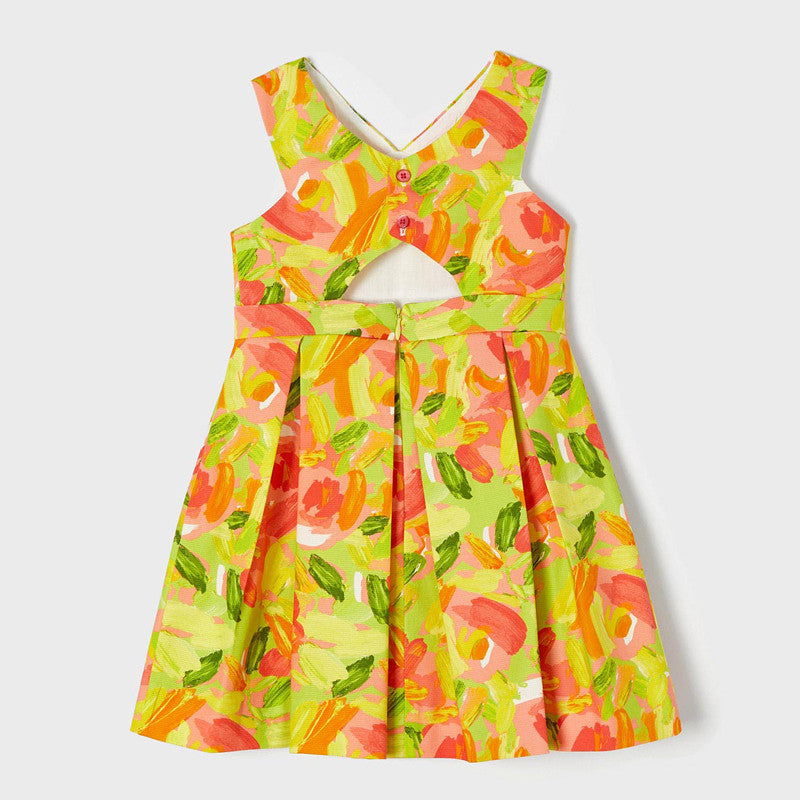 Mayoral 22-03921-058 Sukienka we wzory dziewczynka 3921-58 koralowy -  - #tag1# - #tag2# - #tag3# - #tag4#