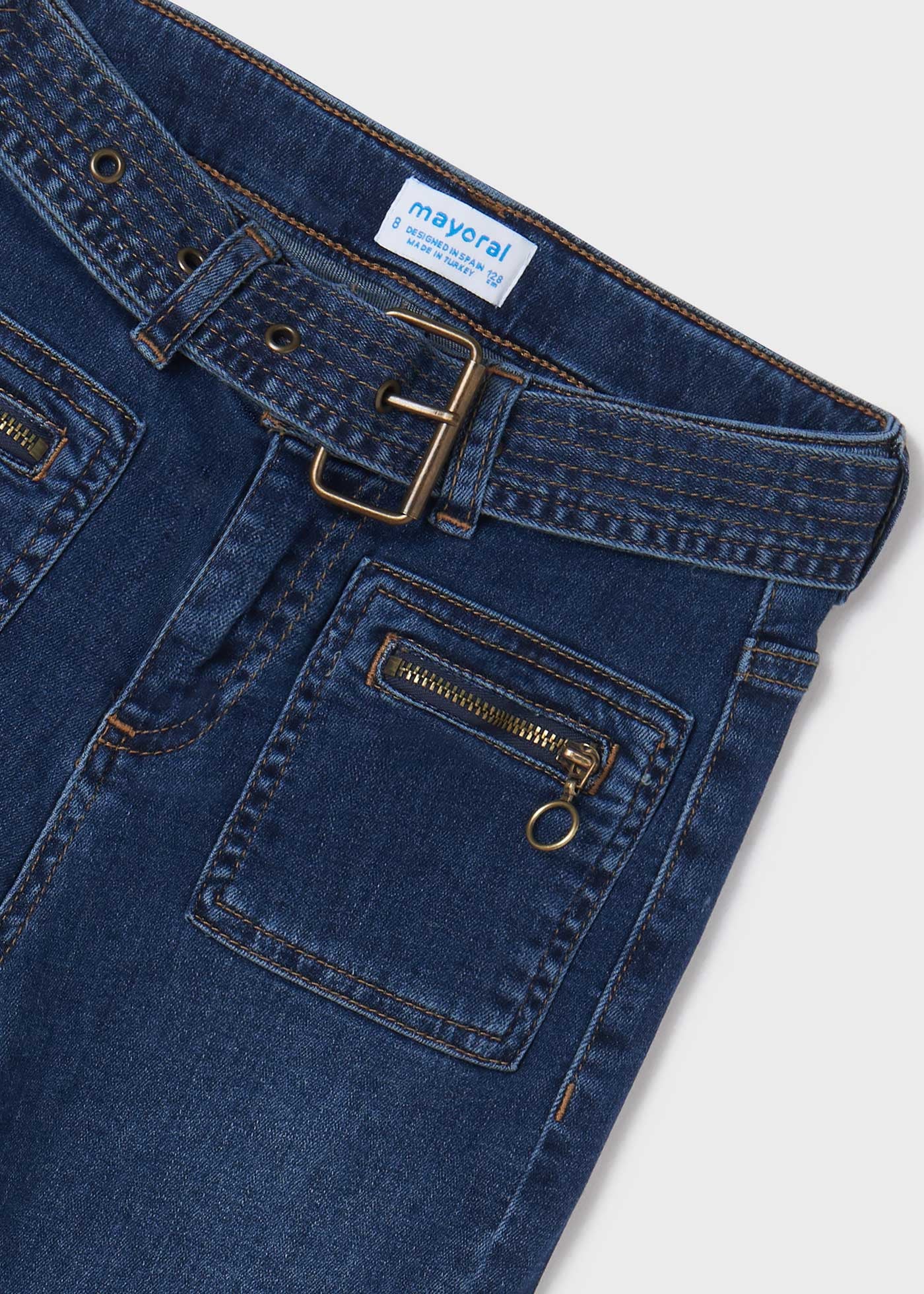 Mayoral 22-06571-038 Spodnie jeansowe cropped dziewczynka 6571-38 ciemny -  - #tag1# - #tag2# - #tag3# - #tag4#