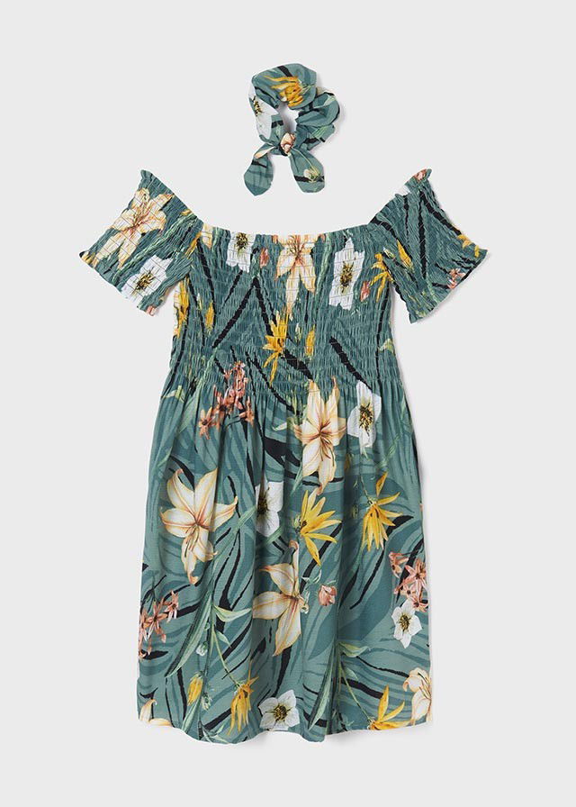 Mayoral 22-06967-004 Sukienka z nadrukiem dziewczynka 6967-4 sosna -  - #tag1# - #tag2# - #tag3# - #tag4#