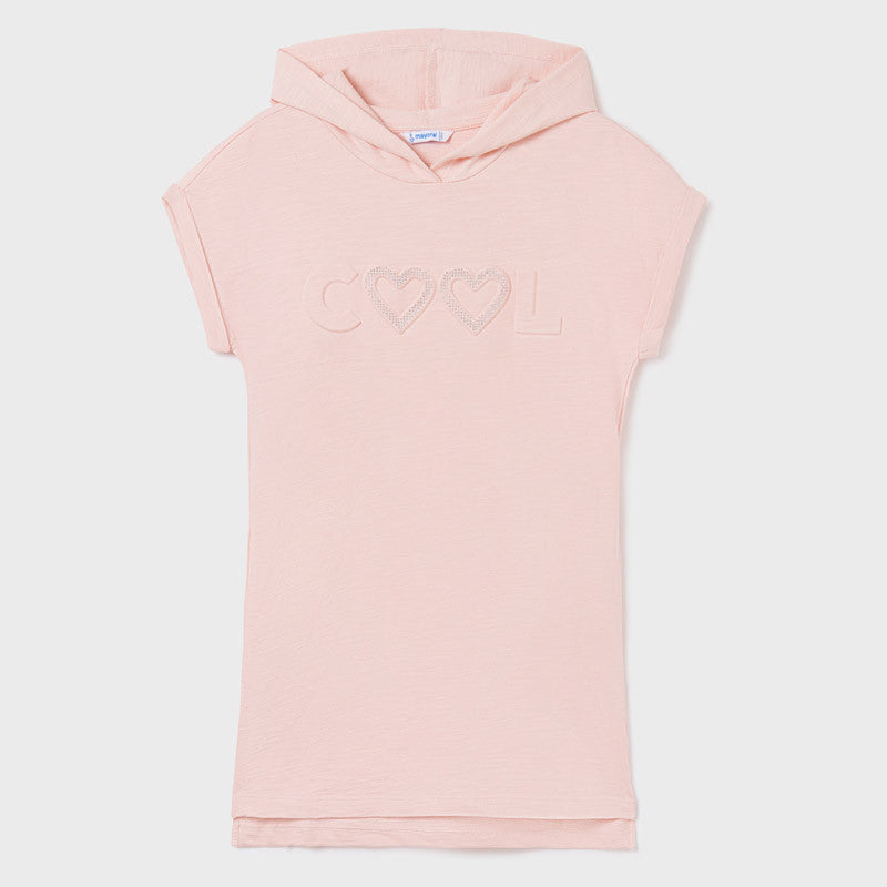 Mayoral 22-06984-030 Sukienka z kapturem dziewczynka 6984-30 nude -  - #tag1# - #tag2# - #tag3# - #tag4#