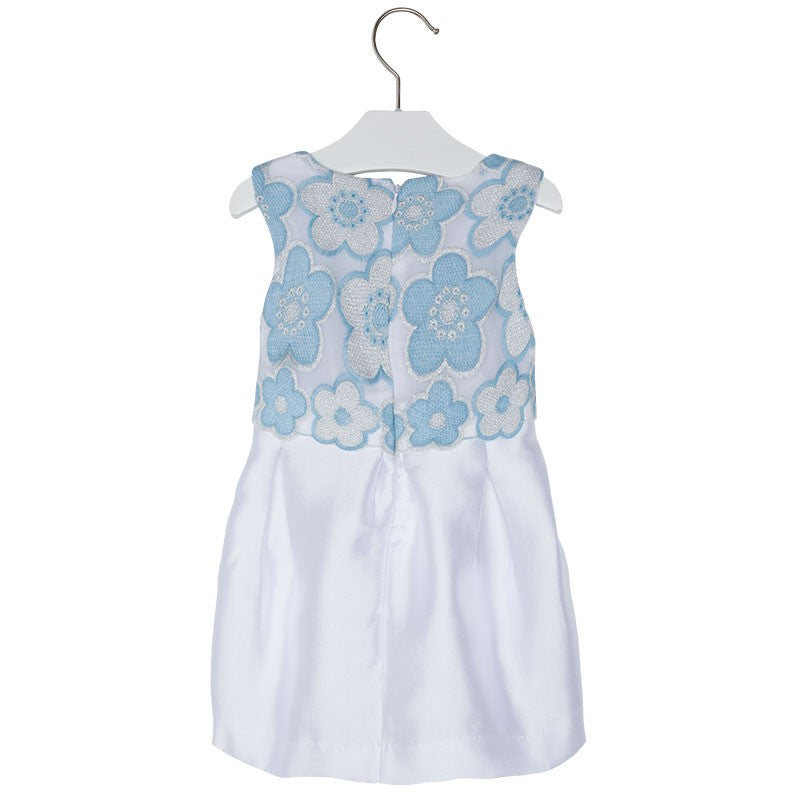 Mayoral 3924-87 Sukienka haft z tiulem  kolor Błękitny -  - #tag1# - #tag2# - #tag3# - #tag4#