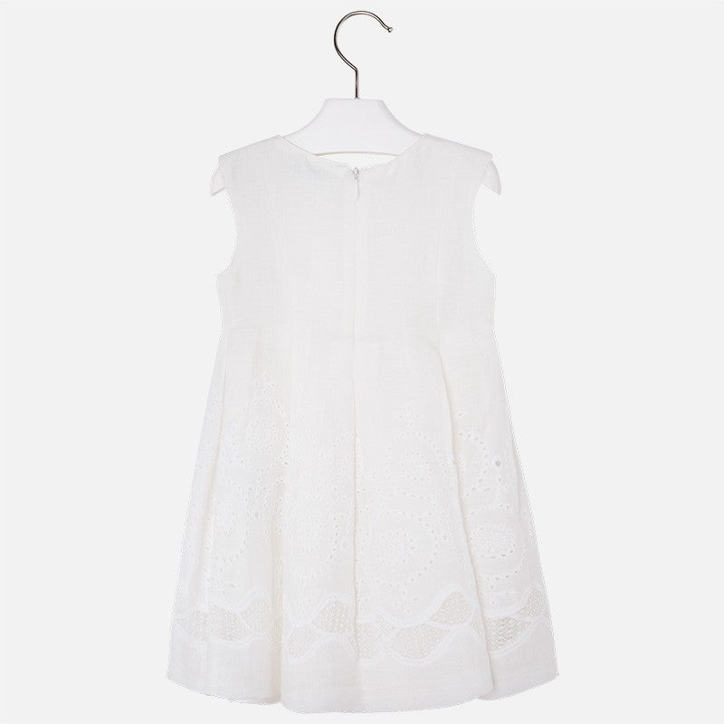 Mayoral 3929-44 Sukienka len haft  kolor Naturalny -  - #tag1# - #tag2# - #tag3# - #tag4#