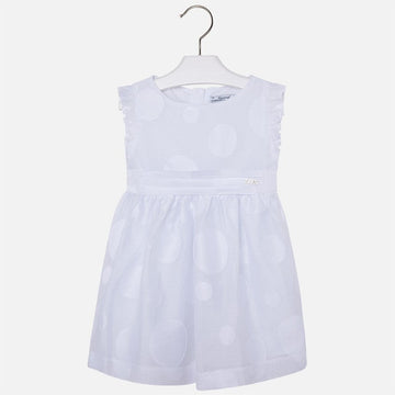 Mayoral 3941-12 Sukienka woal kropki  kolor Biały -  - #tag1# - #tag2# - #tag3# - #tag4#