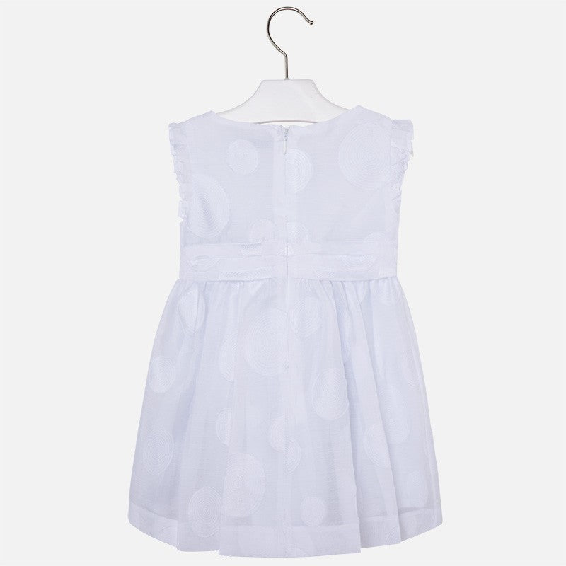 Mayoral 3941-12 Sukienka woal kropki  kolor Biały -  - #tag1# - #tag2# - #tag3# - #tag4#