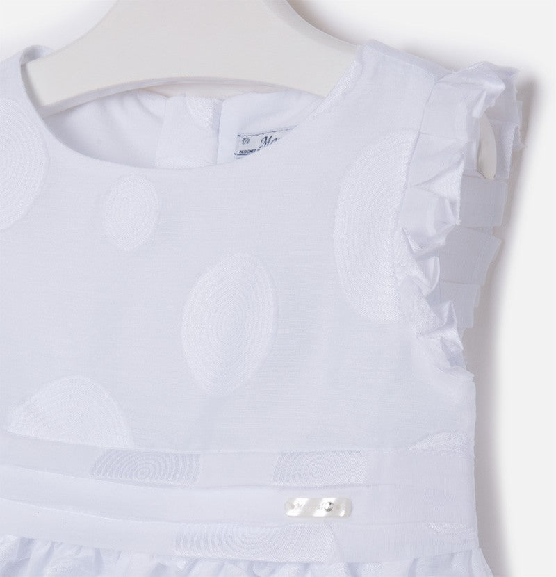 Mayoral 3941-12 Sukienka woal kropki  kolor Biały -  - #tag1# - #tag2# - #tag3# - #tag4#