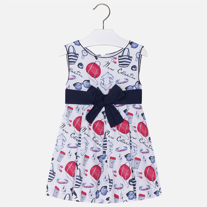 Mayoral 3950-45 Sukienka dziewczęca kokardka kolor Granatowy -  - #tag1# - #tag2# - #tag3# - #tag4#