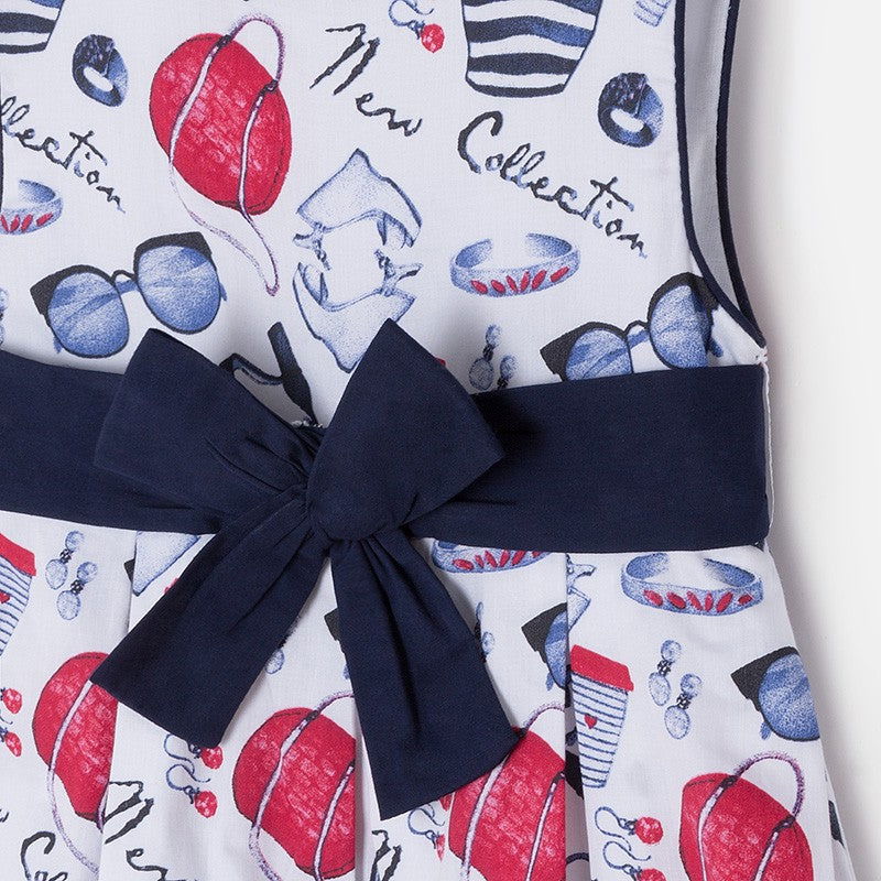 Mayoral 3950-45 Sukienka dziewczęca kokardka kolor Granatowy -  - #tag1# - #tag2# - #tag3# - #tag4#