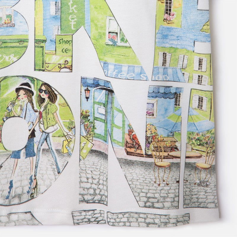 Mayoral 3983-65 Sukienka litery miasto  kolor Anyżkowy -  - #tag1# - #tag2# - #tag3# - #tag4#