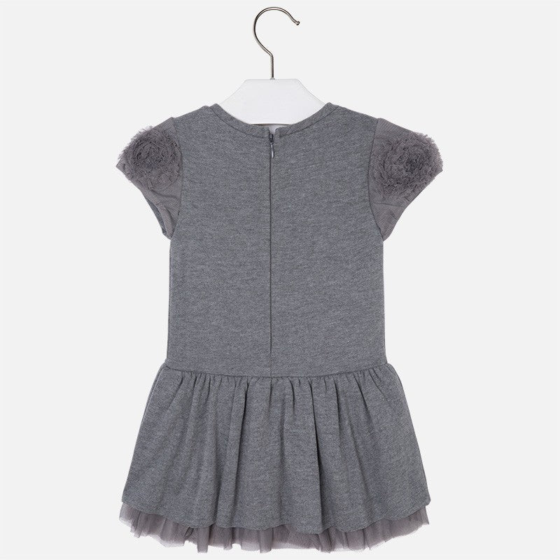 Mayoral 4949-51 Sukienka dzian.drap. tiul  kolor Stal -  - #tag1# - #tag2# - #tag3# - #tag4#