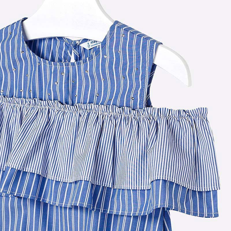 Mayoral 6108-43 Bluzka z odkrytymi ramionami dziewczęca Niebieska -  - #tag1# - #tag2# - #tag3# - #tag4#