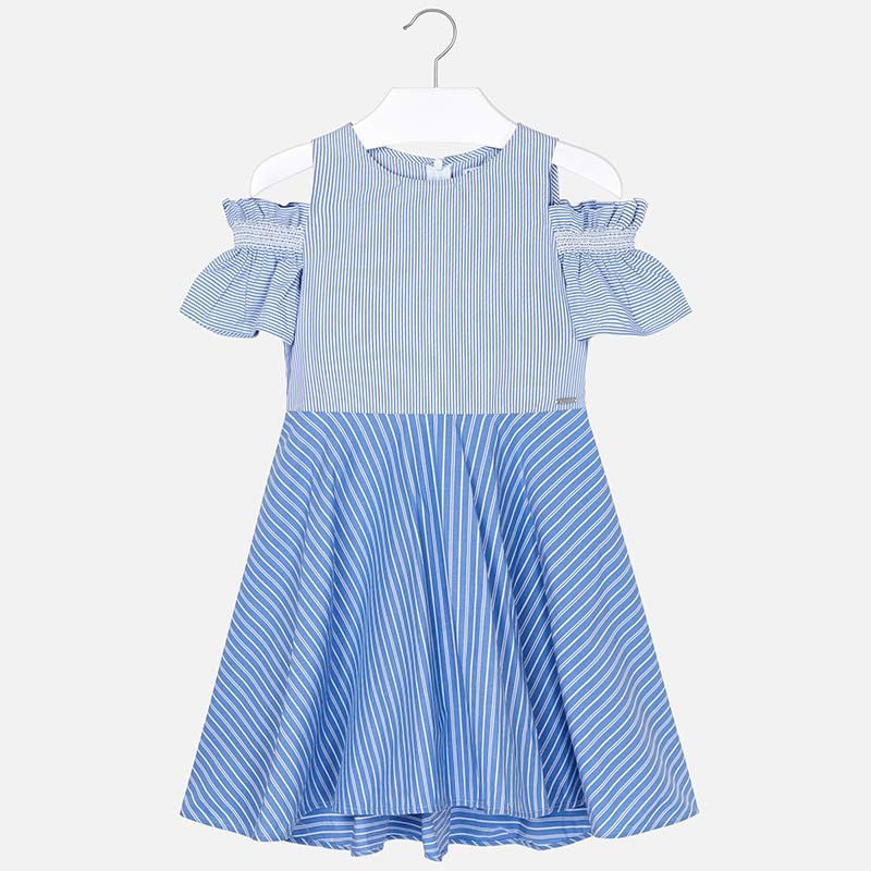 Mayoral 6936-2 Sukienka z odkrytymi ramionami dla dziewczynki Niebieska -  - #tag1# - #tag2# - #tag3# - #tag4#