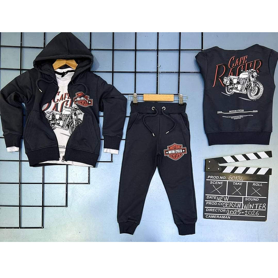 Boy's 3-piece cotton tracksuit black Bam Bam 60134-19924