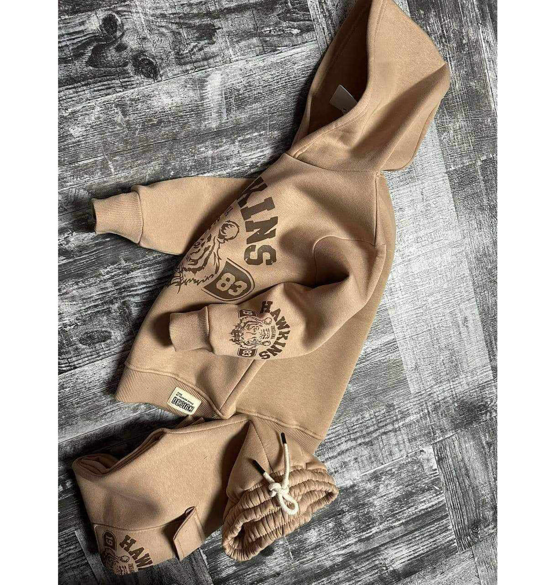 Boy's 2-piece tracksuit, sweatshirt and pants, cappuccino, Kocak 1186-71024