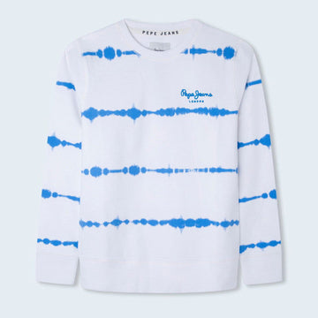 Pepe Jeans Bluza EDGAR junior chłopak PB581402-516 biały/niebieski -  - #tag1# - #tag2# - #tag3# - #tag4#