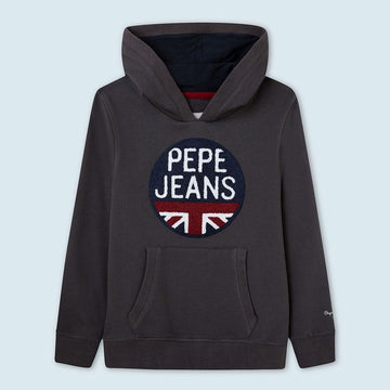Pepe Jeans Bluza z kapturem ALEXANDER junior chłopak PB581258-984 GUNPOWDER -  - #tag1# - #tag2# - #tag3# - #tag4#
