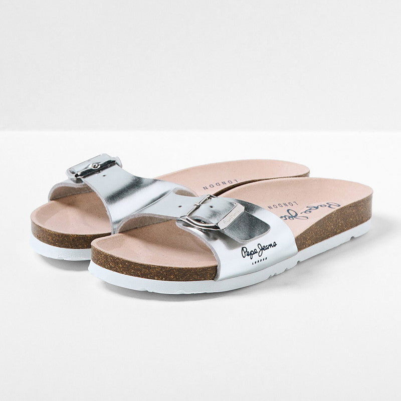 Pepe Jeans Klapki BIO MIRROR GIRL junior girl PGS90187-934 SILVER -  - #tag1# - #tag2# - #tag3# - #tag4#