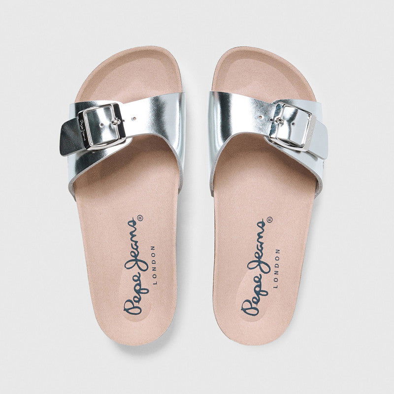 Pepe Jeans Klapki BIO MIRROR GIRL junior girl PGS90187-934 SILVER -  - #tag1# - #tag2# - #tag3# - #tag4#