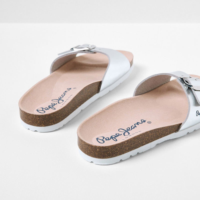 Pepe Jeans Klapki BIO MIRROR GIRL junior girl PGS90187-934 SILVER -  - #tag1# - #tag2# - #tag3# - #tag4#