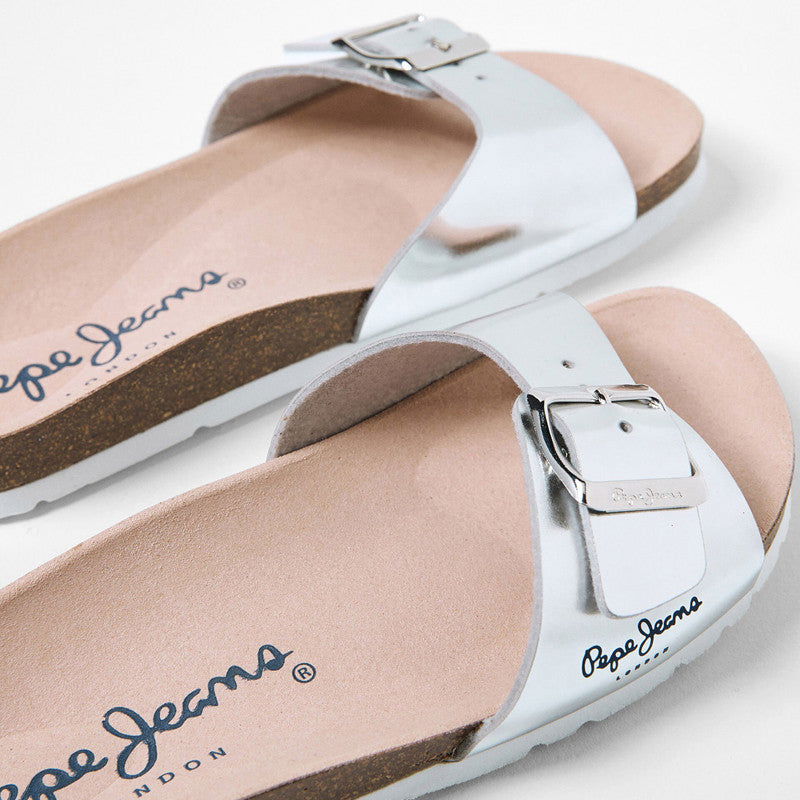 Pepe Jeans Klapki BIO MIRROR GIRL junior girl PGS90187-934 SILVER -  - #tag1# - #tag2# - #tag3# - #tag4#