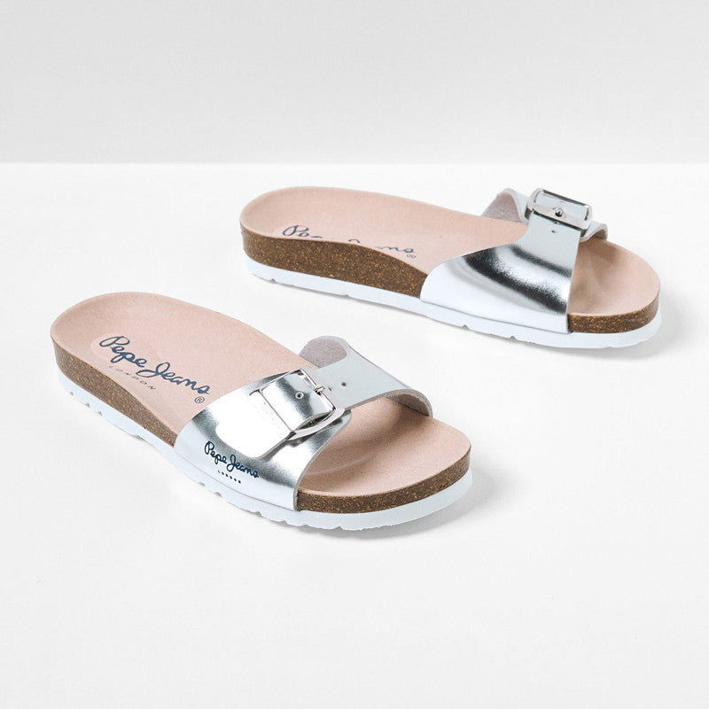 Pepe Jeans Klapki BIO MIRROR GIRL junior girl PGS90187-934 SILVER -  - #tag1# - #tag2# - #tag3# - #tag4#