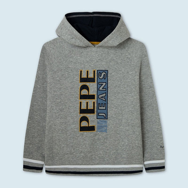 Pepe Jeans hoodie with embroidered letters JOHNNY junior boy PB581362-933 GREY MARL