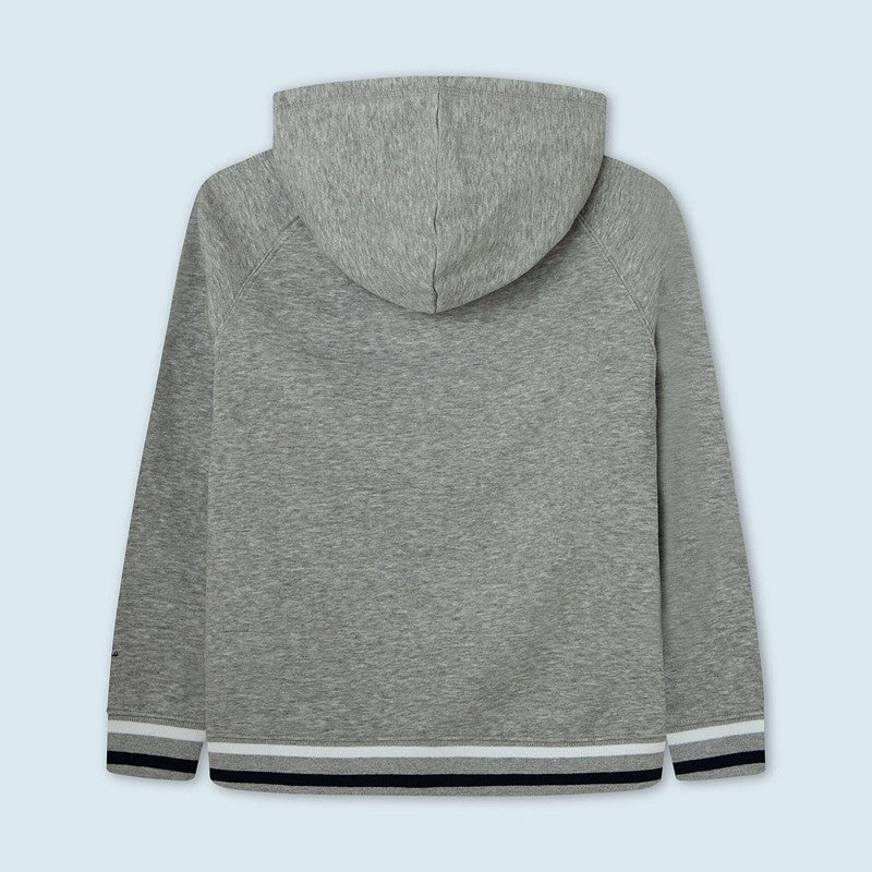 Pepe Jeans bluza z kapturem i haftowanymi literami JOHNNY junior chłopak PB581362-933 GREY MARL -  - #tag1# - #tag2# - #tag3# - #tag4#