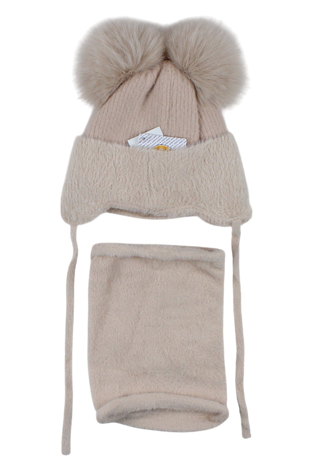 Beige Ambra hat and scarf set for girls A20-51125-1