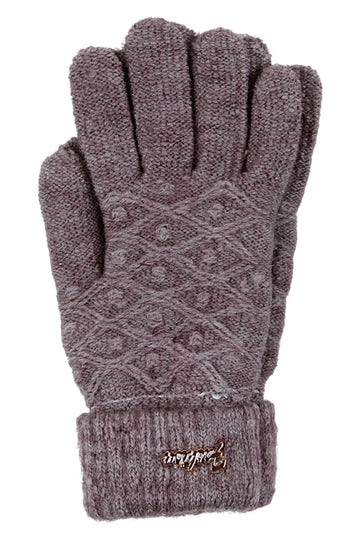 Girls' brown gloves Euro Gloves B-84-91025-4