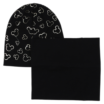 Hat with a scarf for girls black capk29.27.9.23