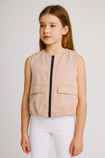 Little My pink bauble vest for girls 995-15725-40