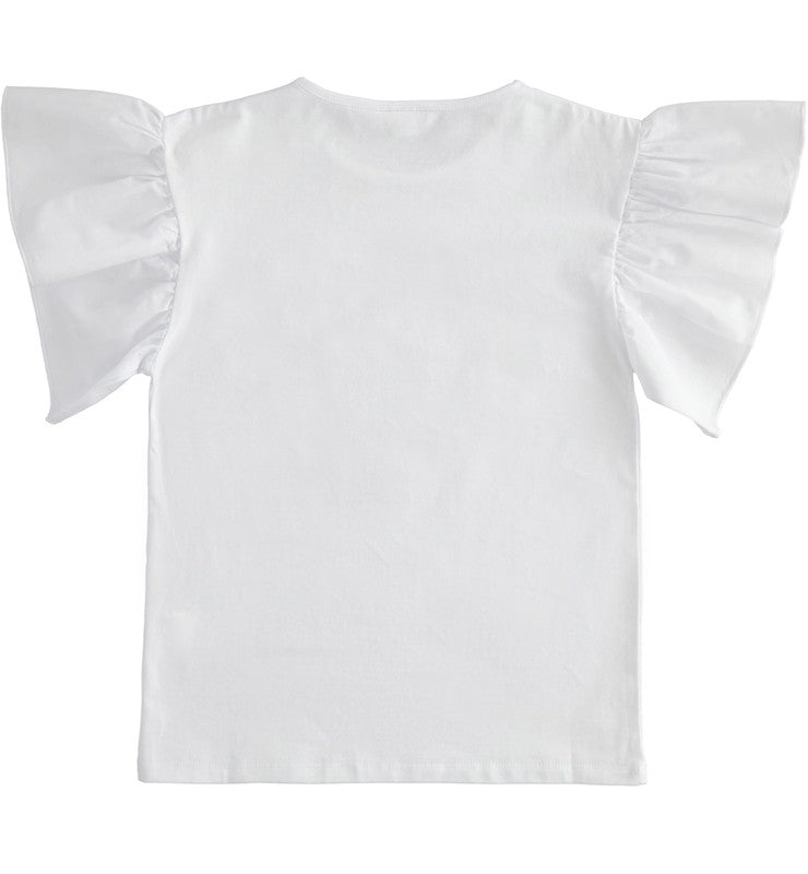 iDO 44491 Bluzka z krótkim rękawem dla dziewczynki kolor biały -  - #tag1# - #tag2# - #tag3# - #tag4#