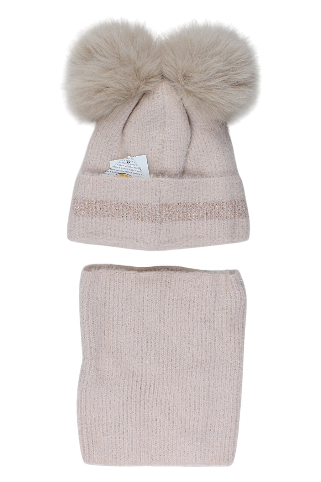 Beige Ambra hat and scarf set for girls J13-51125-1