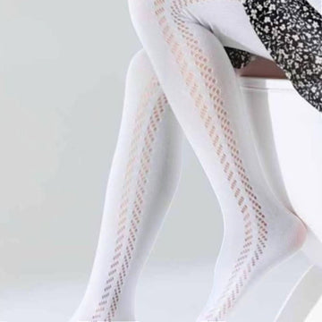 Openwork tights for girls cream Kidodido k32212-15425-28