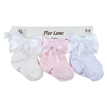 3-pack of girls socks white Pier Lone P-1884-14425