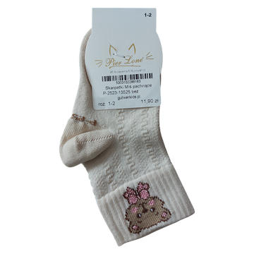 Teddy bear socks scented girls beige Pier Lone P-2523-13525-1