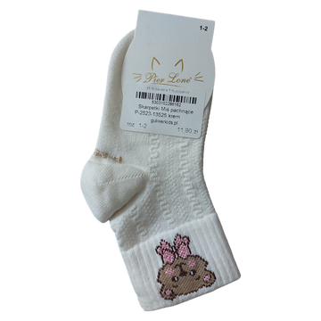 Teddy Bear Socks Scented Girls Cream Pier Lone P-2523-13525