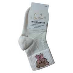 Teddy Bear Socks Scented Girls Cream Pier Lone P-2523-13525