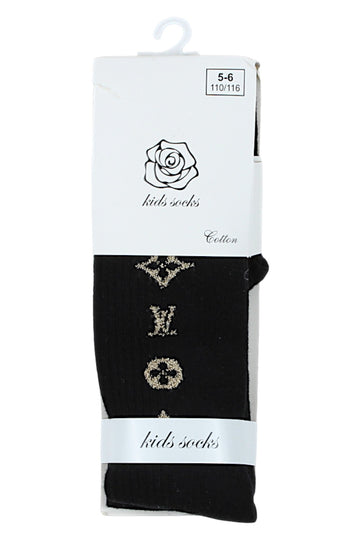 Girls' patterned tights black Pier Lone Pl-1753-291025