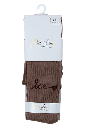 Girls' brown tights Pier Lone PL-2428-291025