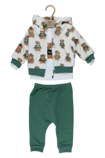 Set of 3 pieces Boy's green teddy bear Pakel V-009-241025