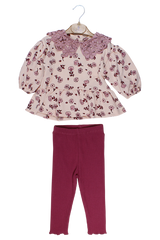 Girls' collar set, burgundy, Vovido V2802-11925