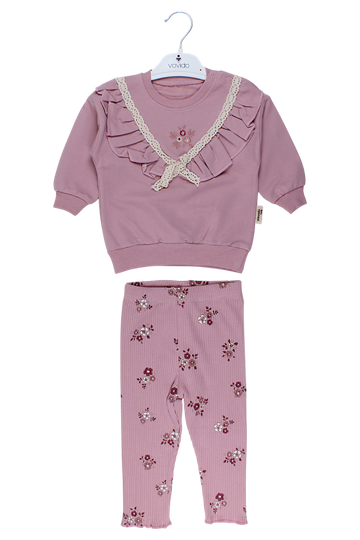 Girls' lace set, dark pink, Vovido V2806-11925