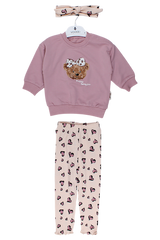 3-piece set with headband, girly, dusty pink, Vovido V2812-11925-5