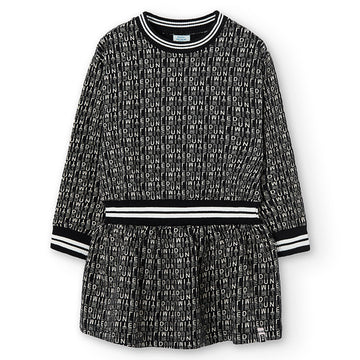 Printed dress for girls Boboli 405166-9921 color black