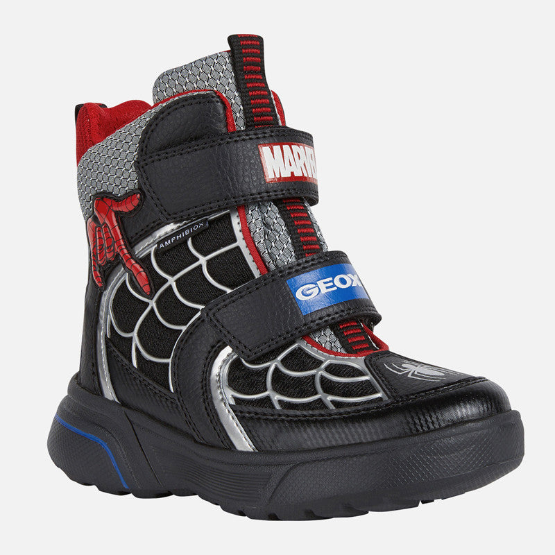 Boys' insulated snow boots Geox J267UA-0BU11-C0048 color black/red