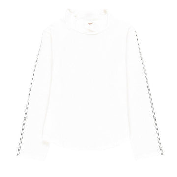 Cotton turtleneck T-shirt for girls Boboli 728186-1111-M cream