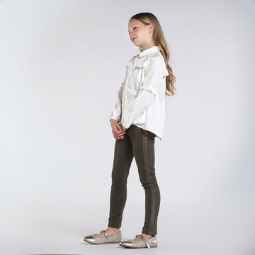 Mayoral 7537-50 green long girls trousers