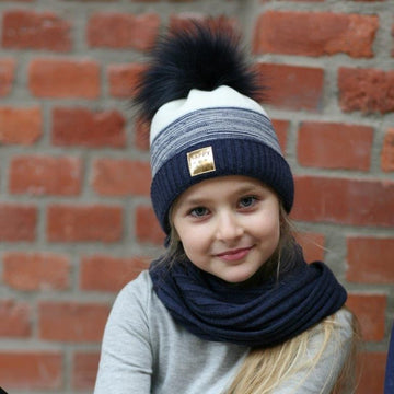 Pupill girl's scarf NOA navy blue