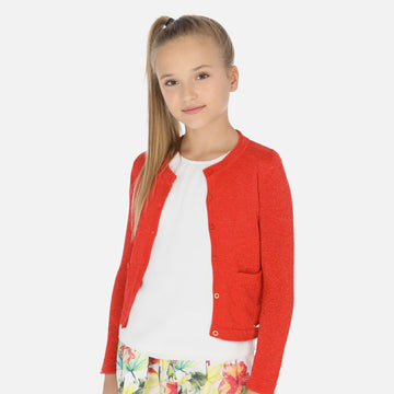 Girls' cardigan Mayoral 6314-23 Orange